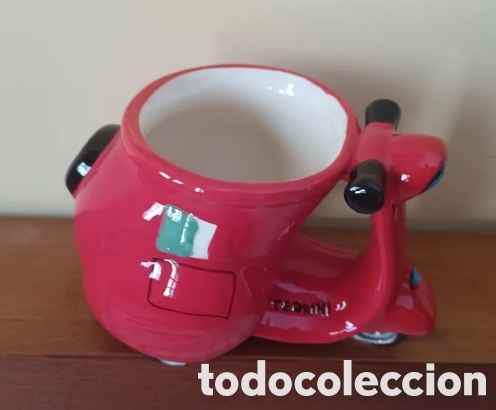 Segunda mano: Taza moto de ceramica esmaltada