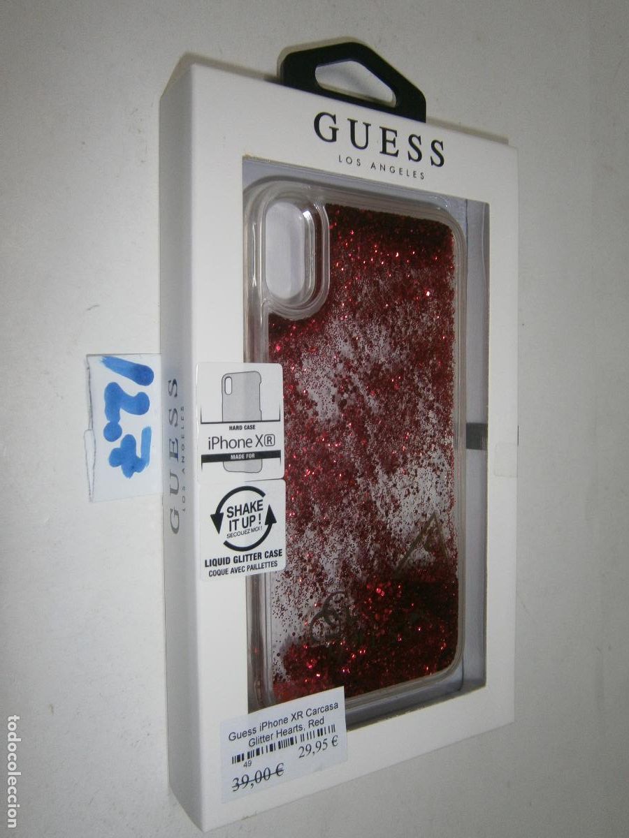 Segunda mano: FUNDA PARA TELEFONO MOVIL VINTAGE GUESS CON PURPURINA PARA IPHONE XS NUEVA EN SU CAJA SIN USAR