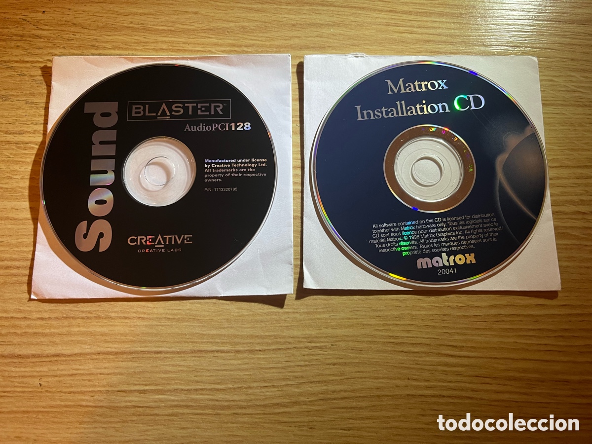 Segunda mano: 2x CDROM tarjetas de sonido: SOUND BLASTER AUDIO PCI 128 + MATROX
