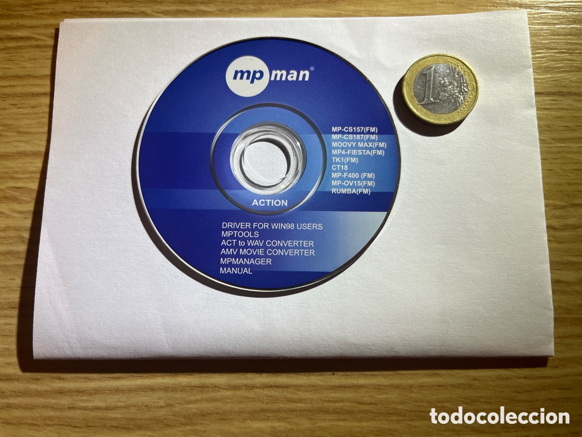 Segunda mano: MINI CD MP MAN. ACTION. Driver for Win98 Users. Mp tools. ACT to WAV Converter. AMV Movie. Manual
