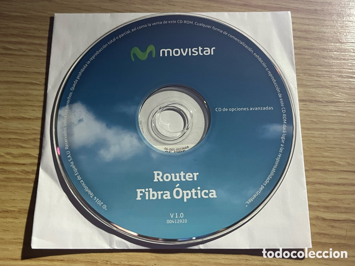 D'Occasion: CD MOVISTAR. Router Fibra &Oacute;ptica V1.0. 00412920. CD de operaciones avanzadas