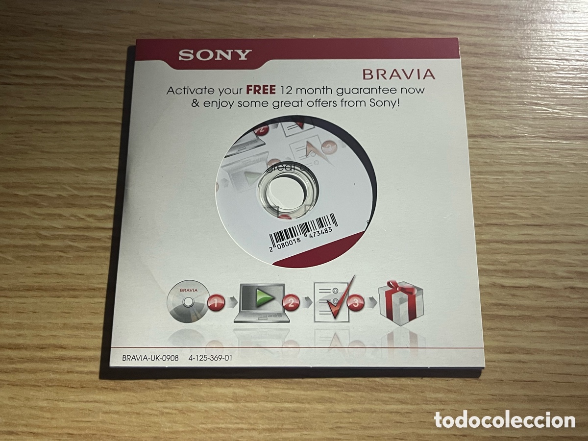 Segunda mano: CD SONY BRAVIA. Activate your free 12 month guarantee now! Bravia-UK-0908 + cup&oacute;n de registro