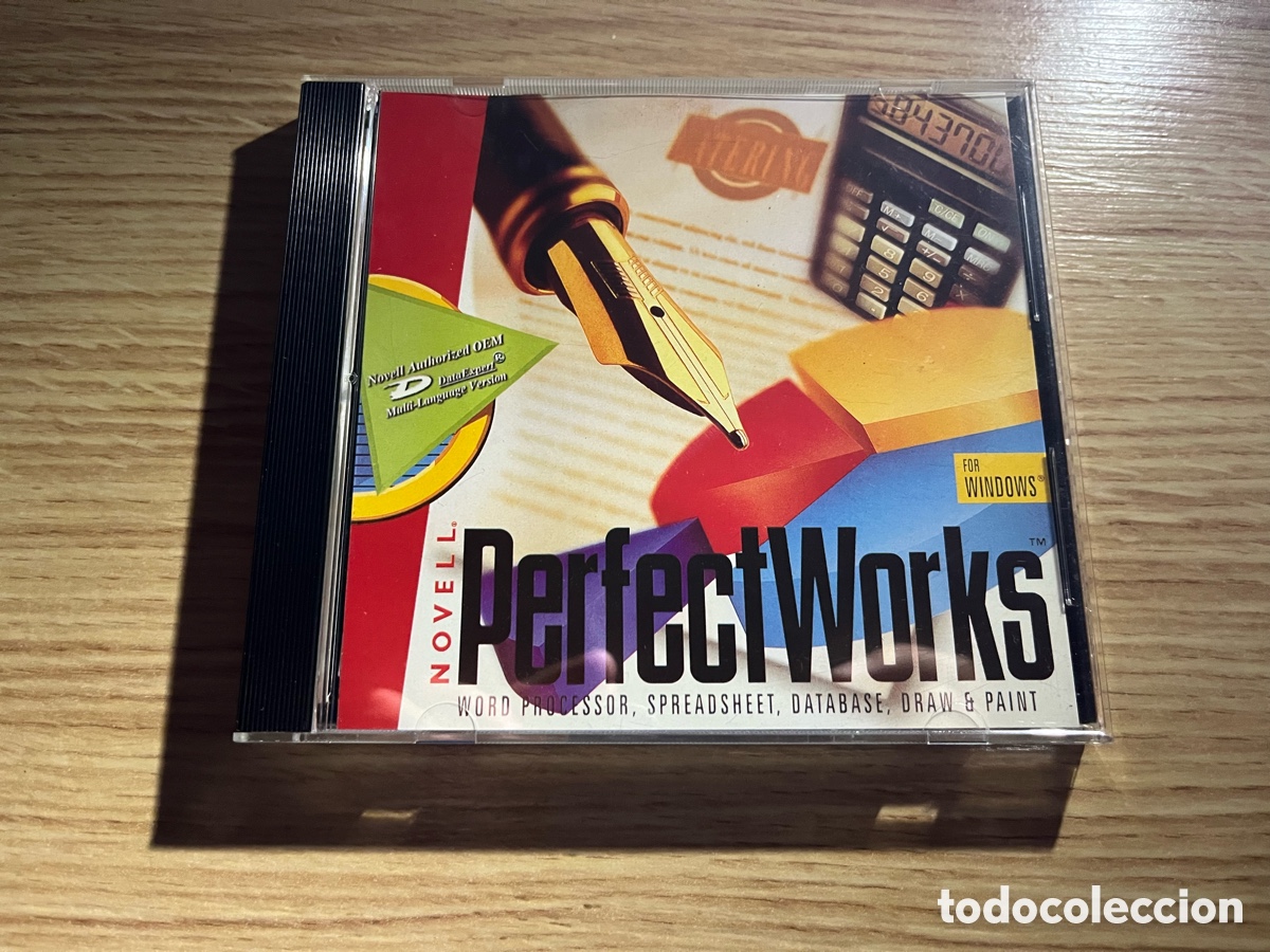 Segunda mano: CD PERFECT WORKS. Novell. Word Processor, Spreadsheet, Database, Draw & Paint