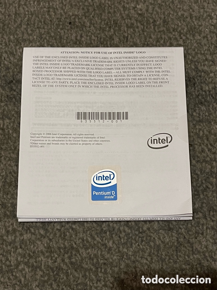 Segunda mano: INTEL PENTIUM D PROCESSOR. Instrucciones instalaci&oacute;n + pegatina sin pegar. Installation instruction - Foto 2