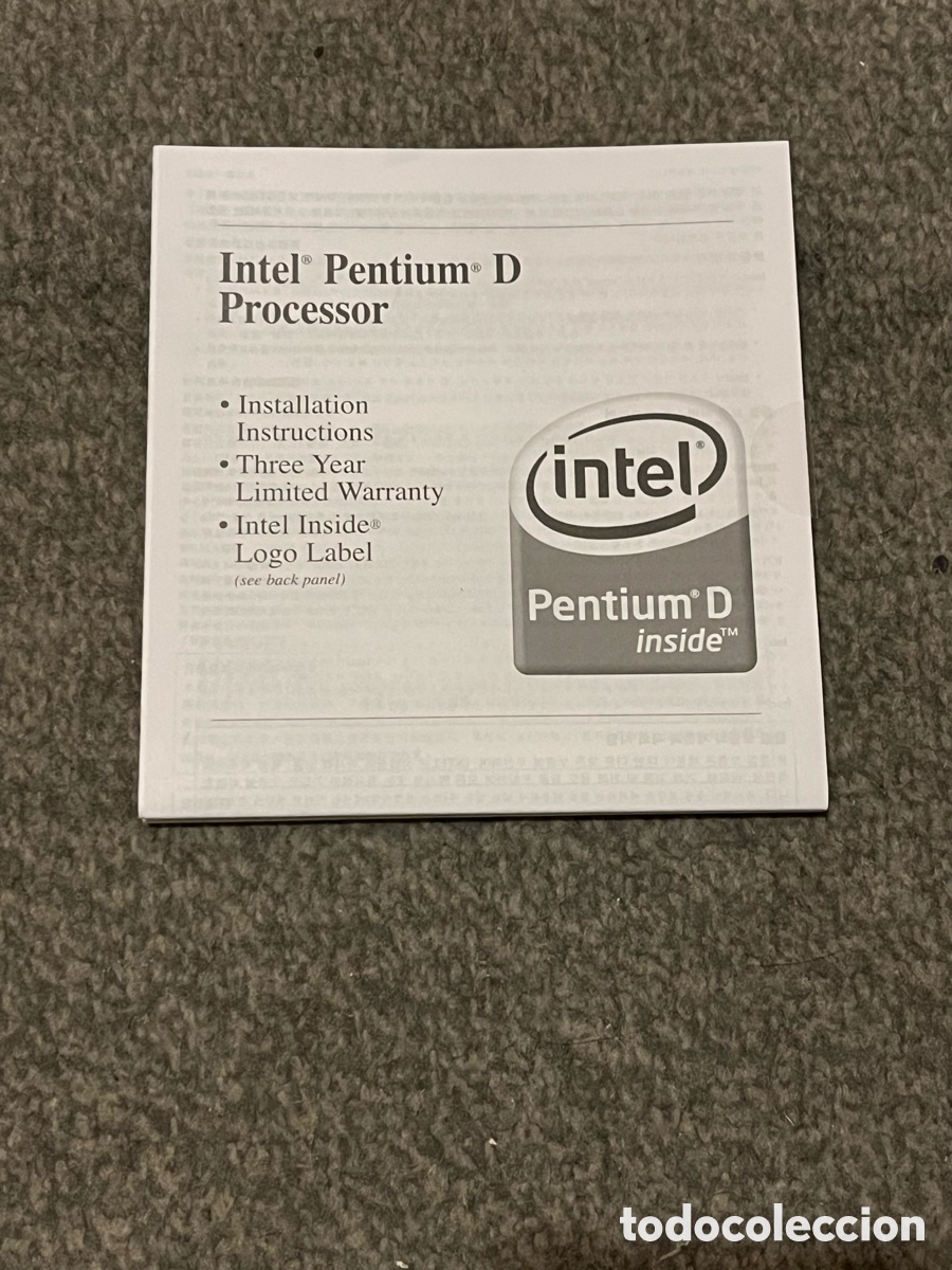 Segunda mano: INTEL PENTIUM D PROCESSOR. Instrucciones instalaci&oacute;n + pegatina sin pegar. Installation instruction
