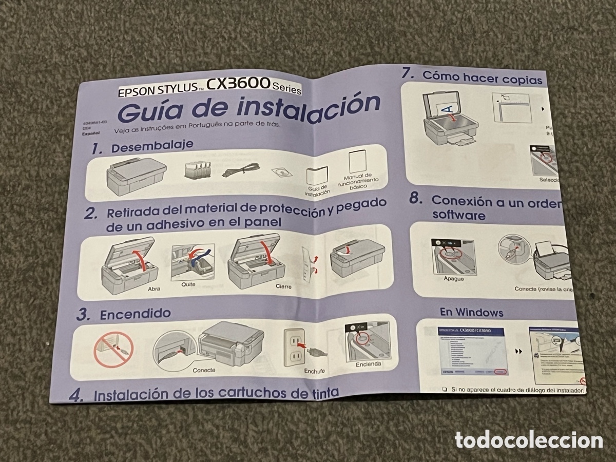 Segunda mano: Gu&iacute;a de Instalaci&oacute;n impresora - esc&aacute;ner EPSON STYLUS CX3600 Series
