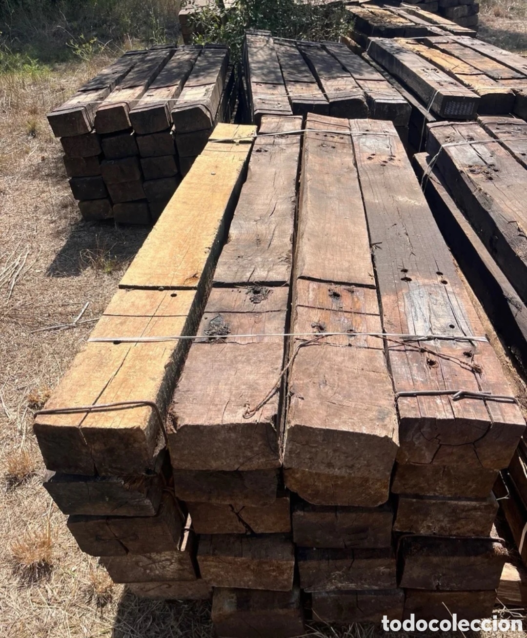 Segunda mano: Viga de tren ferrocarril traviesa de madera