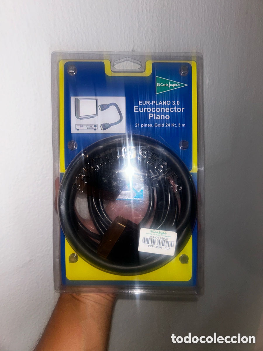 Segunda mano: Cable Euroconector SCART 21 Pines Oro 24Kt 3m NUEVO El Corte Ingl&eacute;s