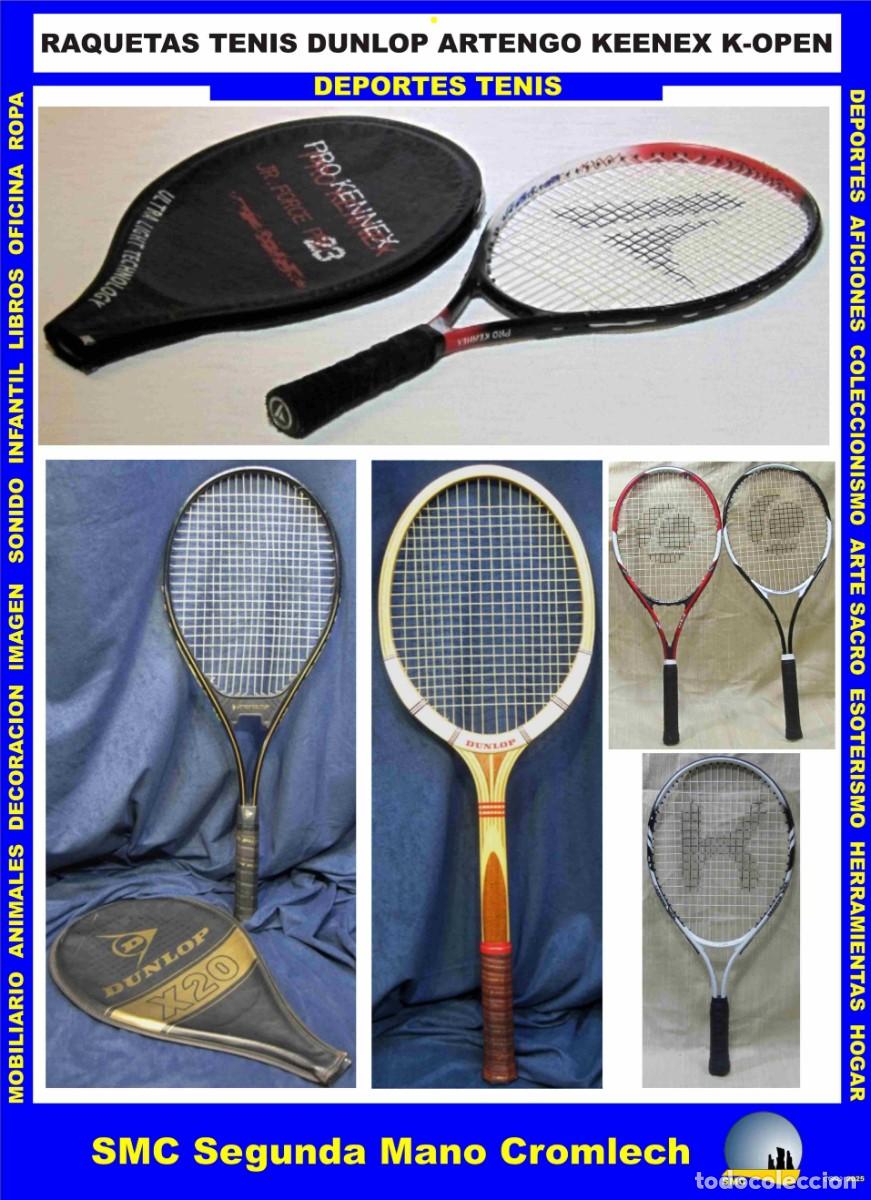 Segunda mano: 6 RAQUETAS TENIS, ARTENGO, DUNLOP, KEENEX, K-OPEN A&ntilde;os 70-2000 Usadas Buen estado.