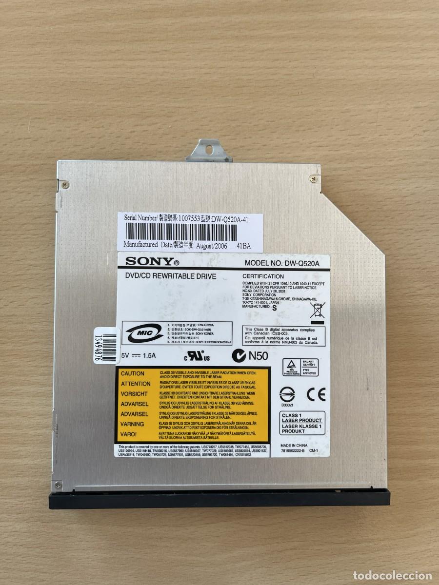Segunda mano: Grabadora DVD IDE Port&aacute;til Sony