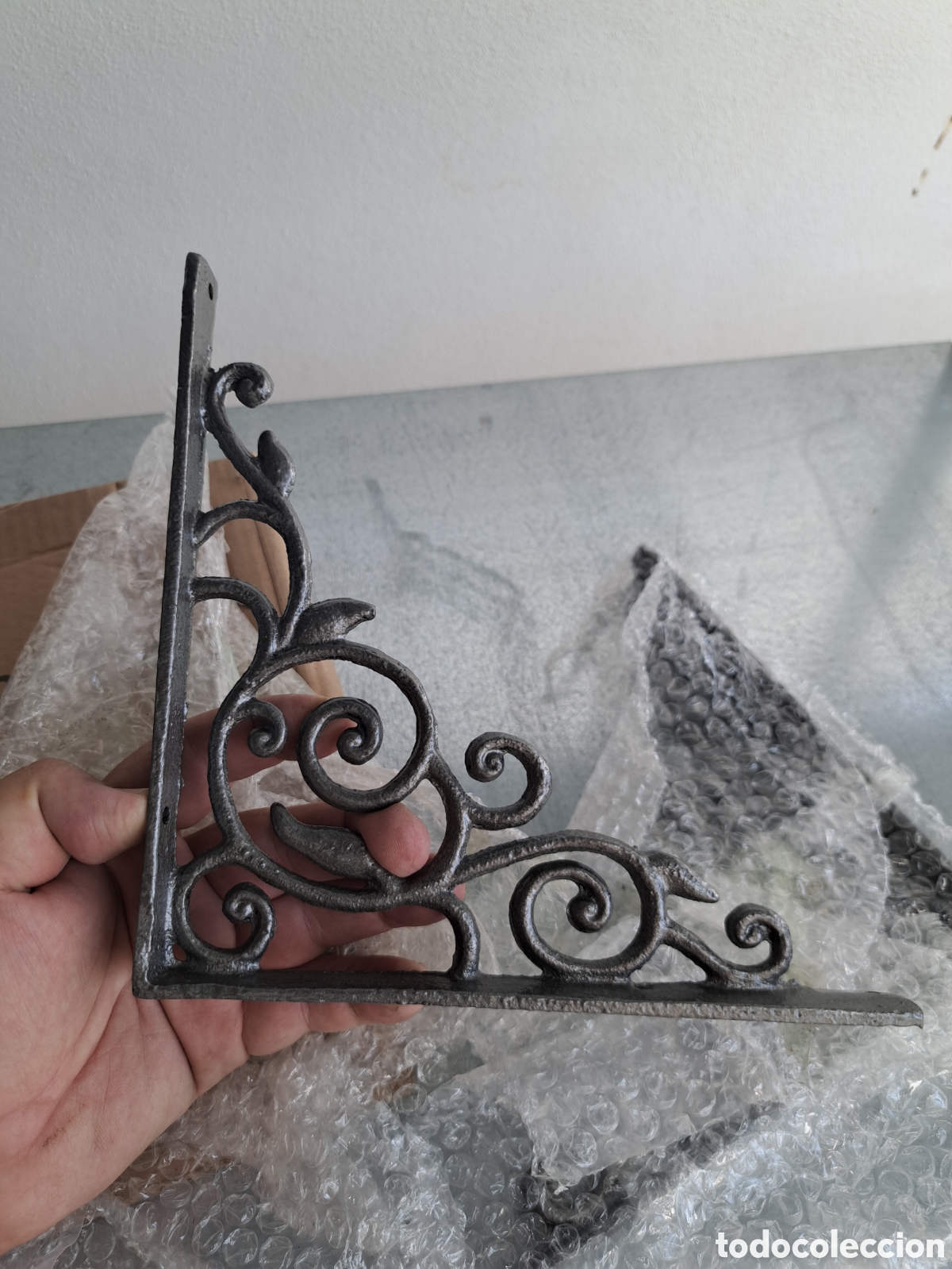 Segunda mano: Jml Lote 2 soportes escuadra forja hierro fundido para pared
