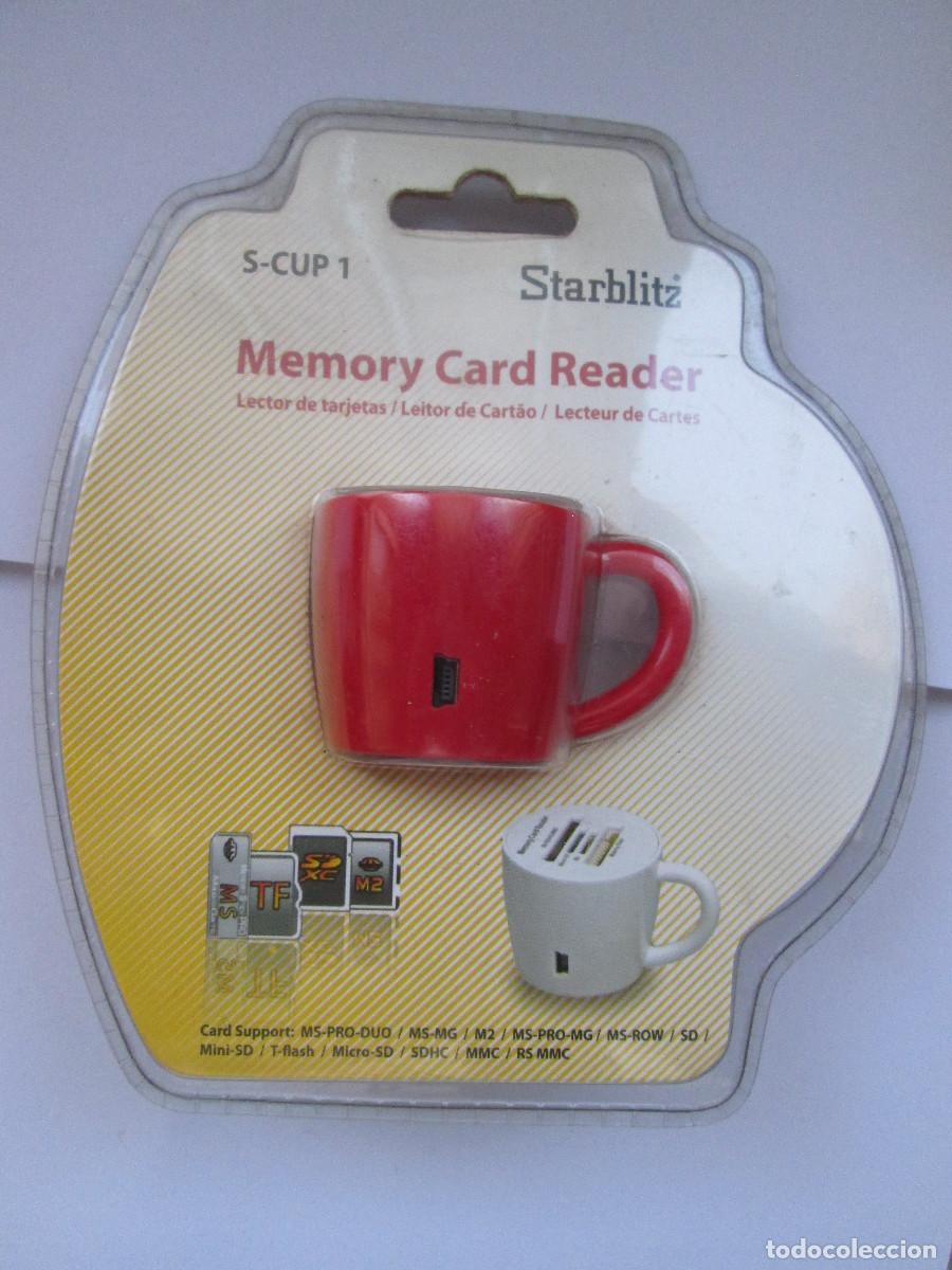 Segunda mano: LECTOR DE TARJETAS - FORMA DE TAZA - 3,5X5,5 CM - CON CABLE USB - SIN USAR