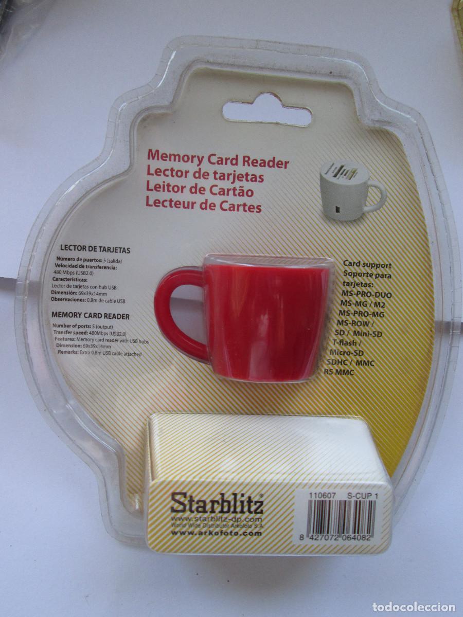 Segunda mano: LECTOR DE TARJETAS - FORMA DE TAZA - 3,5X5,5 CM - CON CABLE USB - SIN USAR - Foto 2