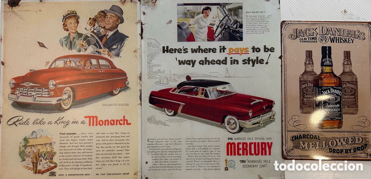D'Occasion: Set de 3 l&aacute;minas decorativas estampadas actuales &ndash; estilo publicitario vintage