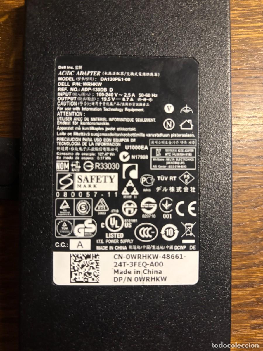 Segunda mano: Cargador original Dell 130W 19,5V 6,7A + cable