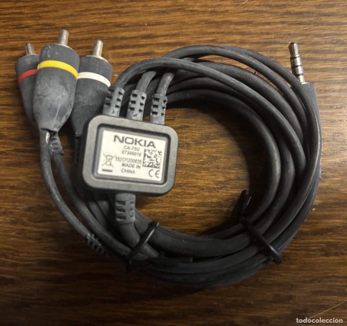 Segunda mano: Cable AV original Nokia CA-75U &ndash; Jack 3,5mm a 3 RCA TV
