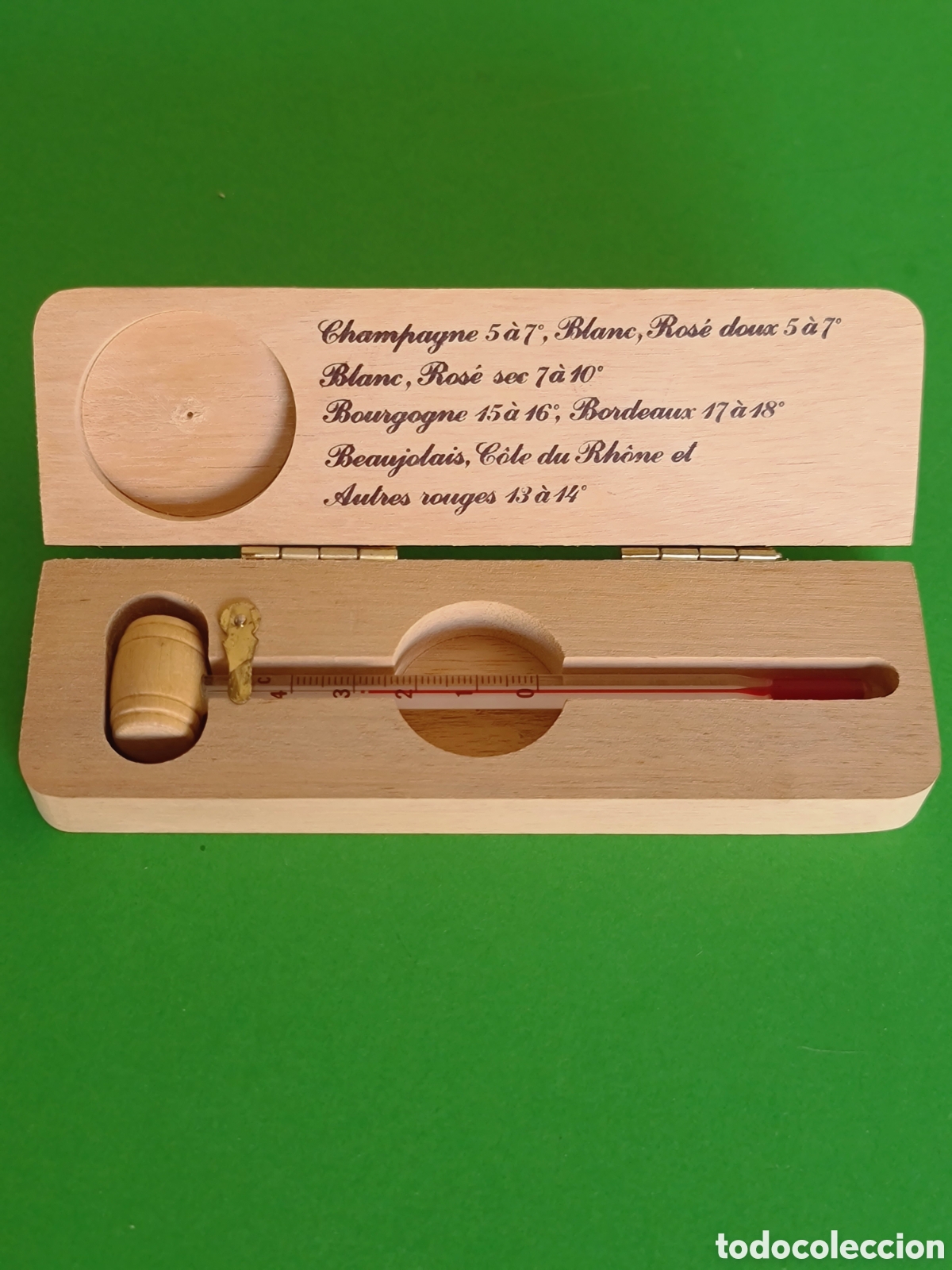 Segunda mano: Term&oacute;metro para el vino franc&eacute;s/ estuche madera. - Foto 3