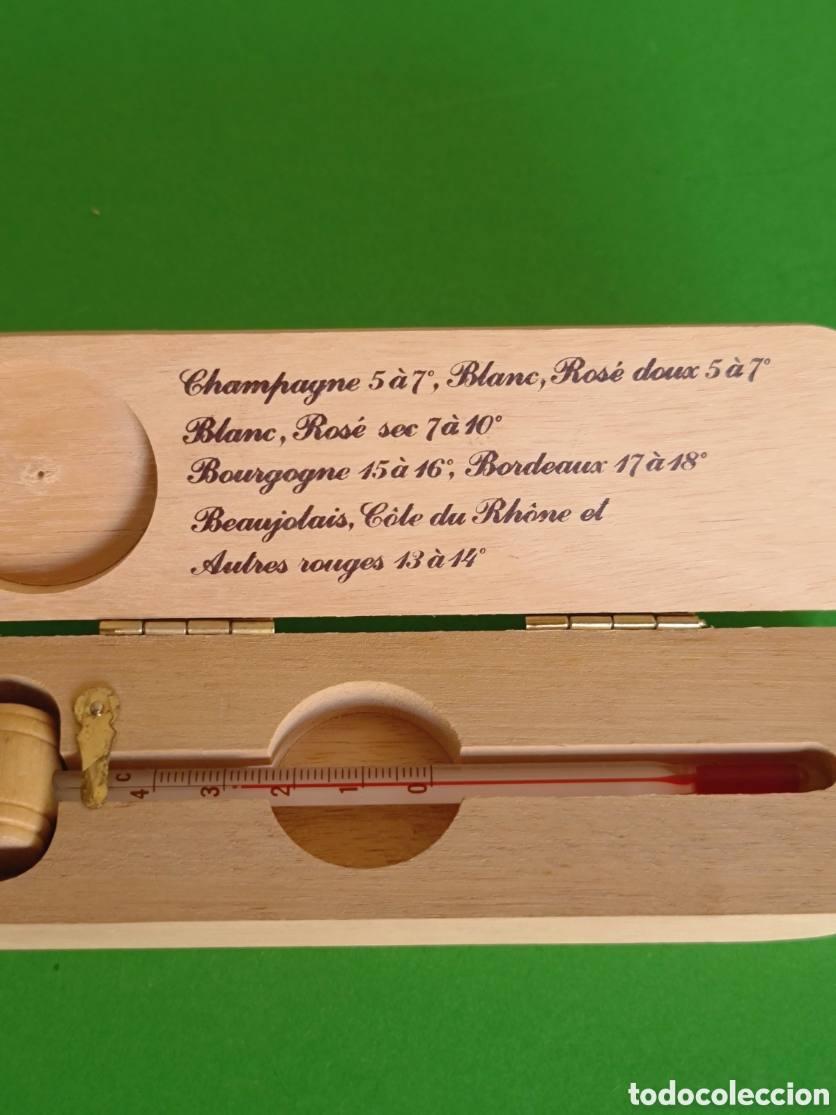 Segunda mano: Term&oacute;metro para el vino franc&eacute;s/ estuche madera. - Foto 4