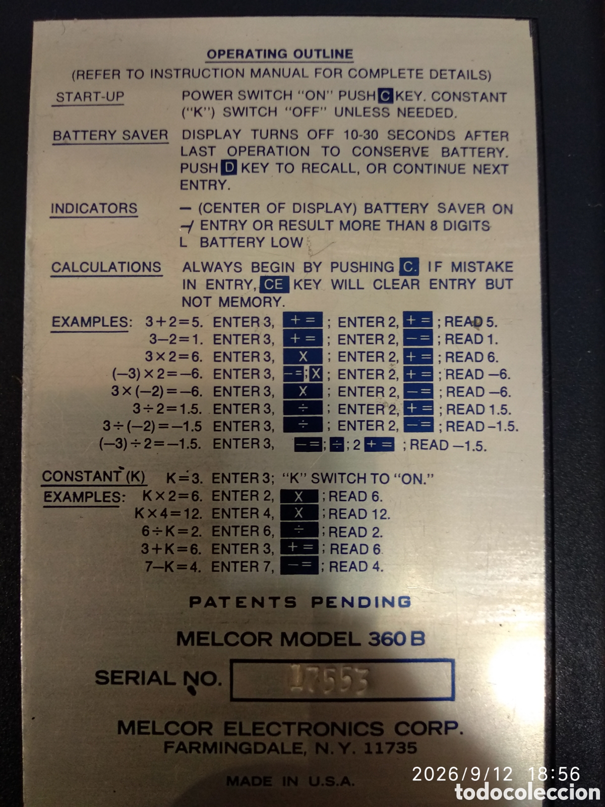 Segunda mano: Calculadora electr&oacute;nica Melcor 360 - Foto 10