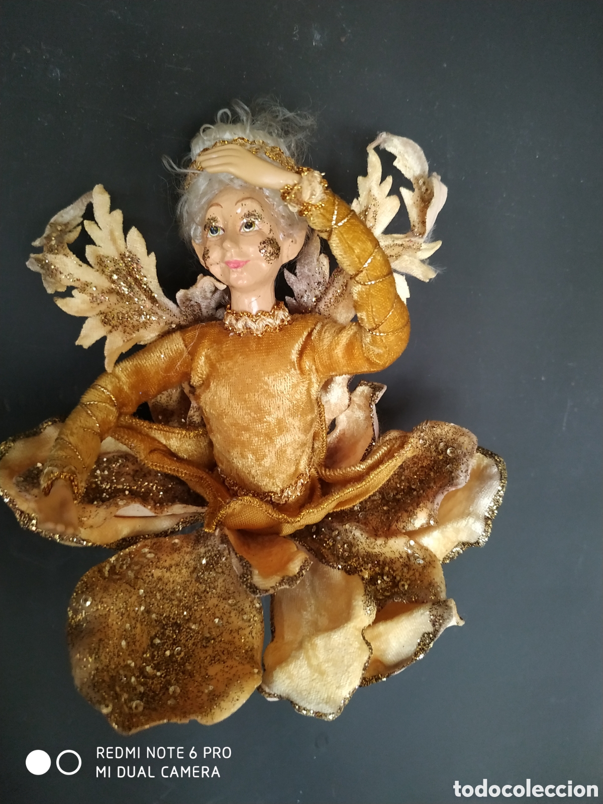 Segunda mano: Hada de navidad en flor con pinza