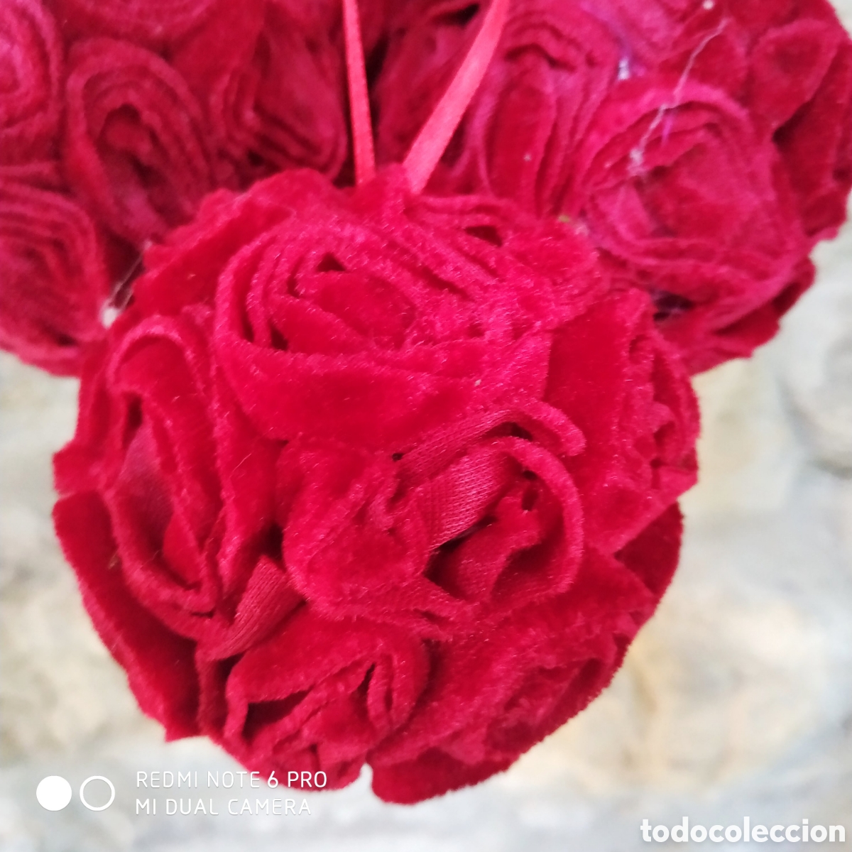 Segunda mano: Bolas rojas de navidad de terciopelo - Foto 5