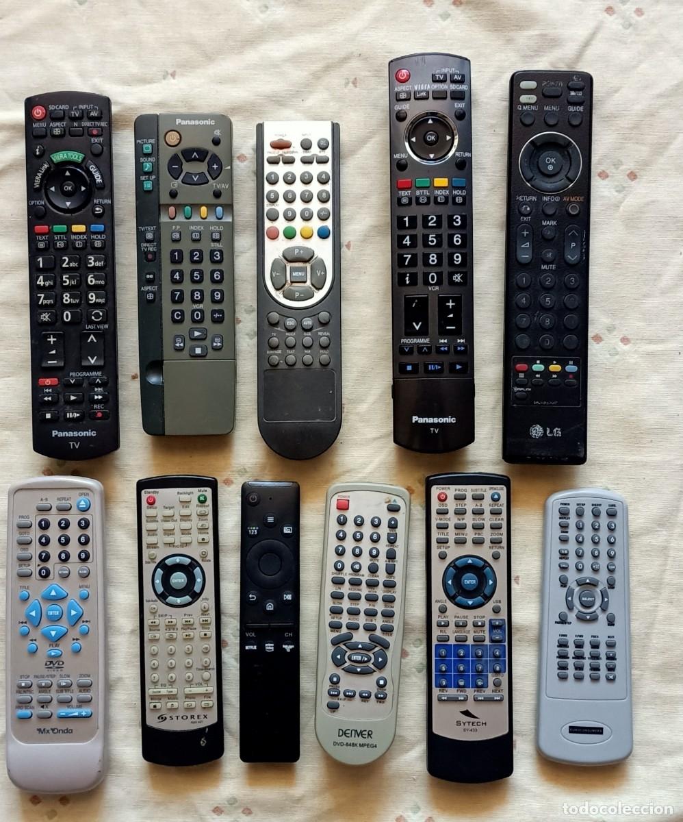 Segunda mano: MANDOS.MANDOS TV.LOTE.PANASONIC.LG.MX ONDA.DENVER.STOREX.SYTECH.TV.TELEVISION.ANTIGUOS