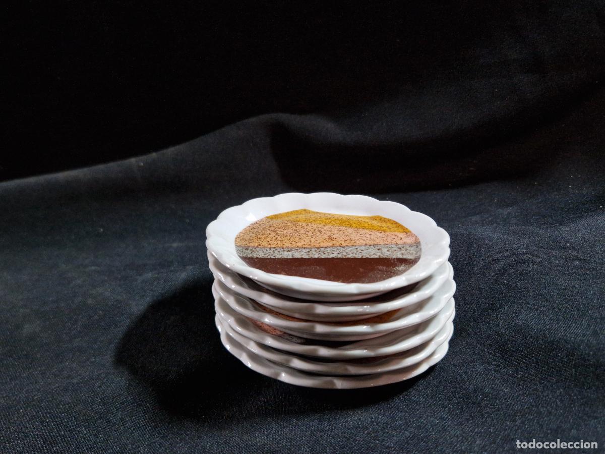 Segunda mano: 6 BONITOS PORTAVAOS DE CERAMICA. MEDIDA 9*9