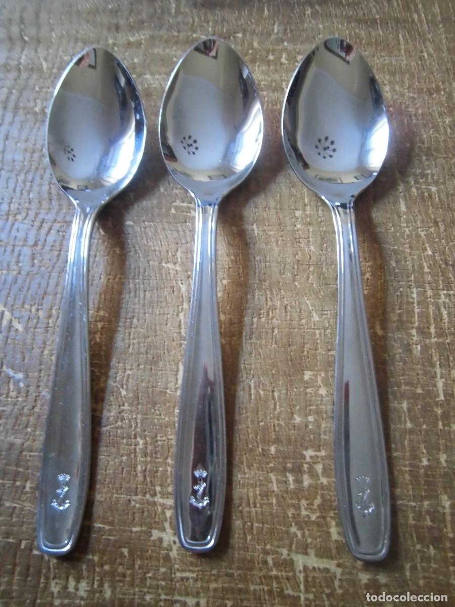 Segunda mano: LOTE TRES CUCHARAS DALPER ACERO INOXIDABLE SIN USO CUBERTER&Iacute;A MOTIVO MARINERO