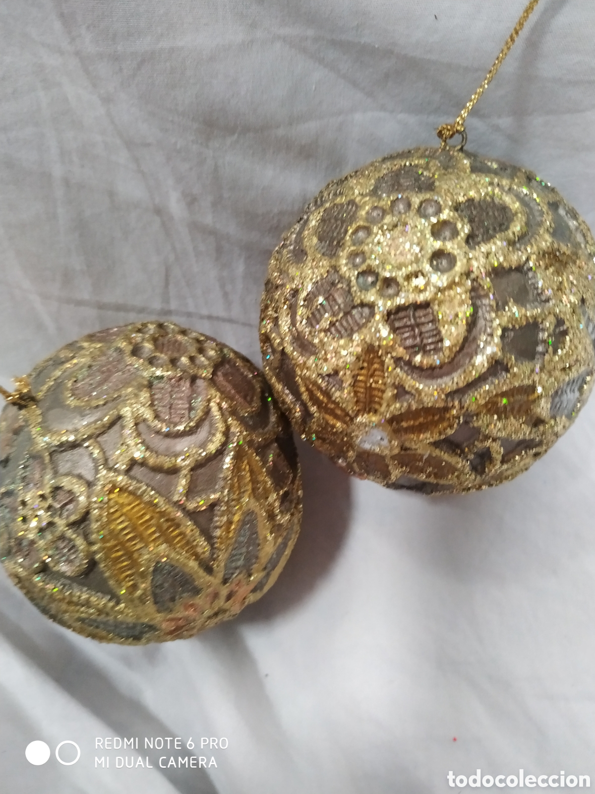 Segunda mano: Pareja de bolas barrocas de navidad