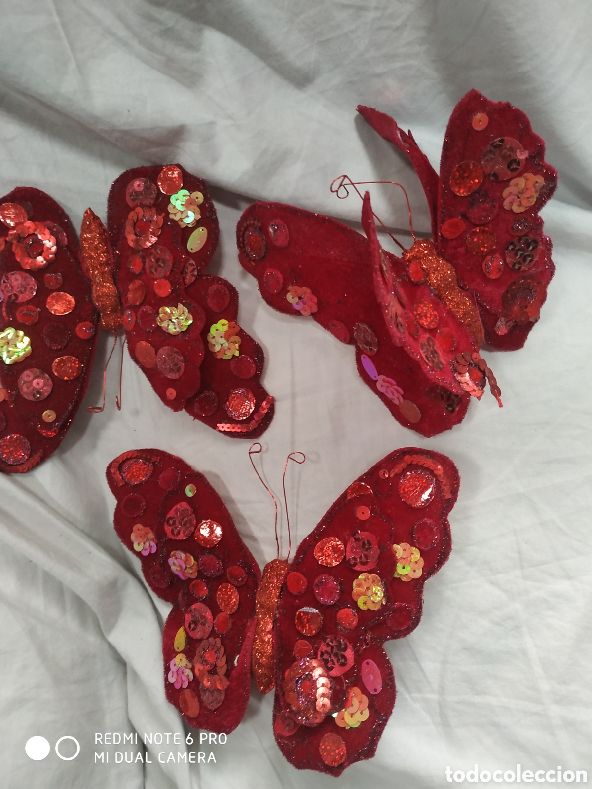 Segunda mano: 3 mariposas navide&ntilde;as