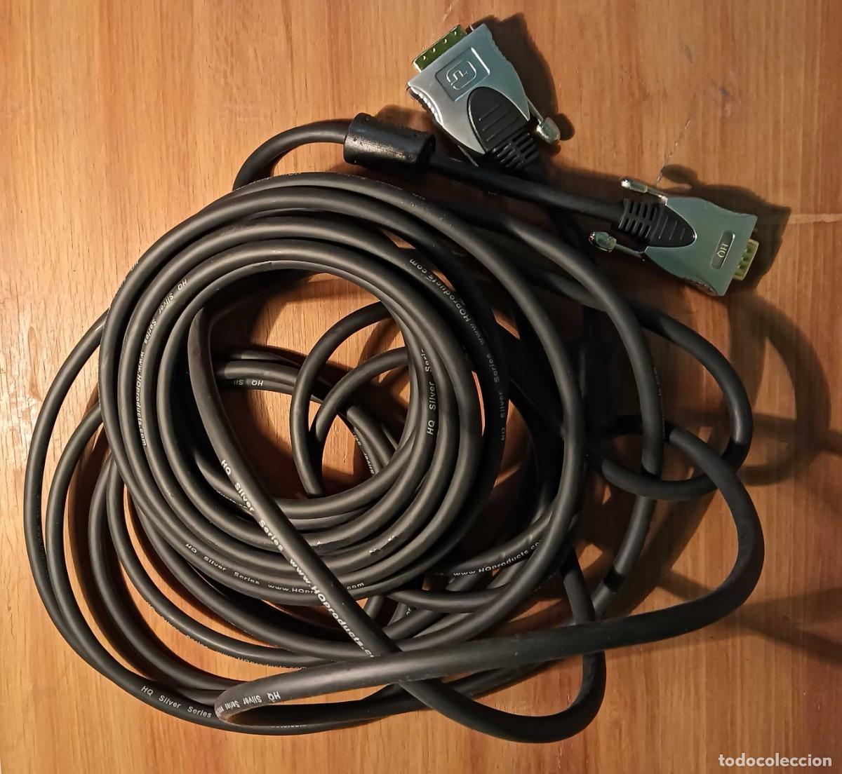 Segunda mano: CABLE DVI-D A VGA HQ SILVER SERIES - 5 METROS - CONECTORES DORADOS CON FILTRO DE FERRITA