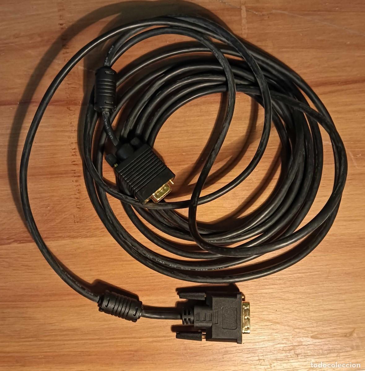 Segunda mano: CABLE VGA A DVI-D CON FERRITA ANTIINTERFERENCIAS - 4 METROS - CONECTORES DORADOS
