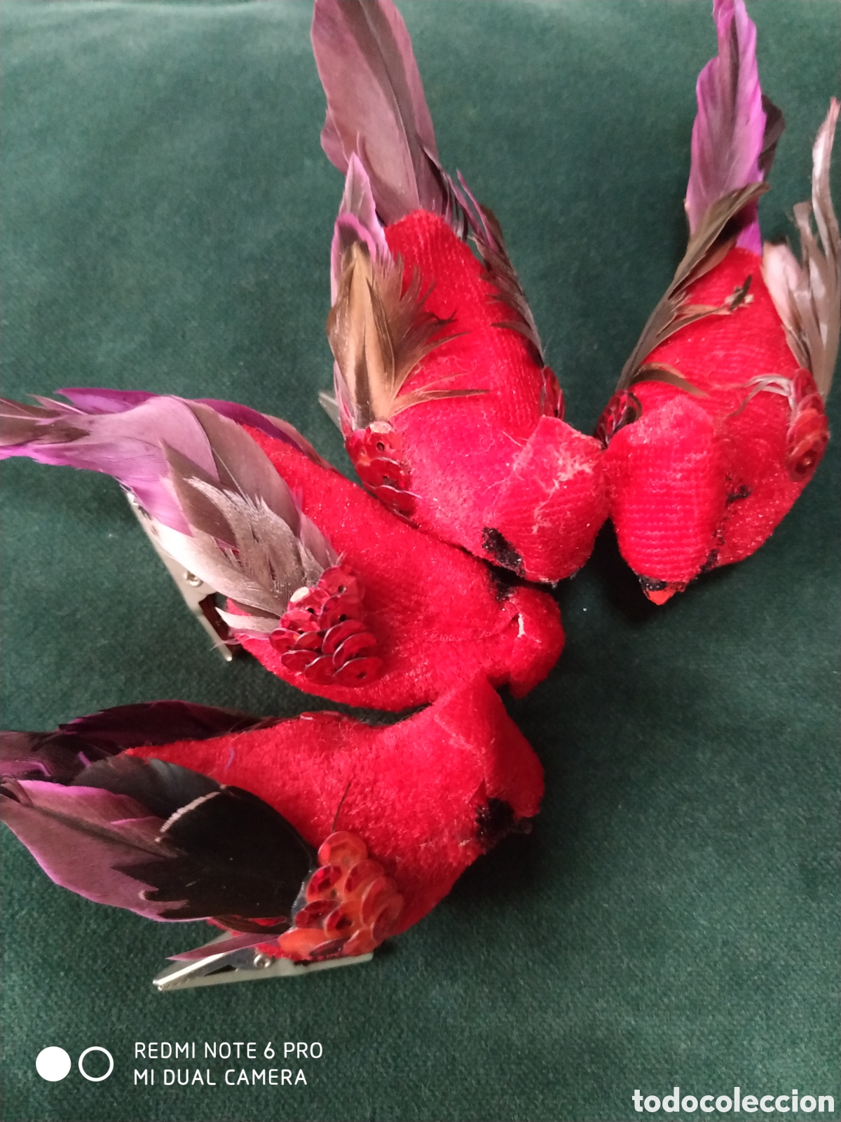 Segunda mano: Grupo de 4 aves fantas&iacute;a navide&ntilde;a