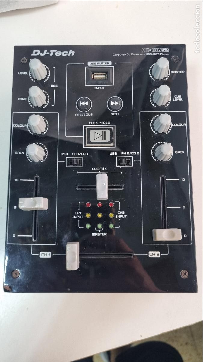 Segunda mano: Mesa mezclas DJ-Tech MX-10USB 2 canales con reproductor USB/MP3 &ndash; Mixer DJ