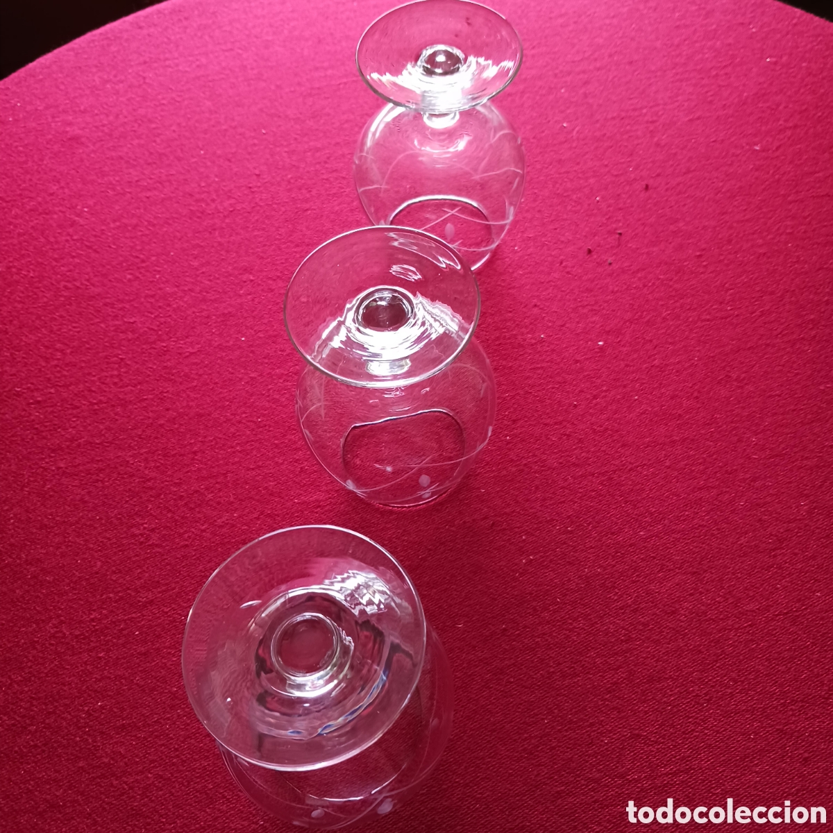 Segunda mano: 3 copas de co&ntilde;ac en cristal tallado - Foto 3