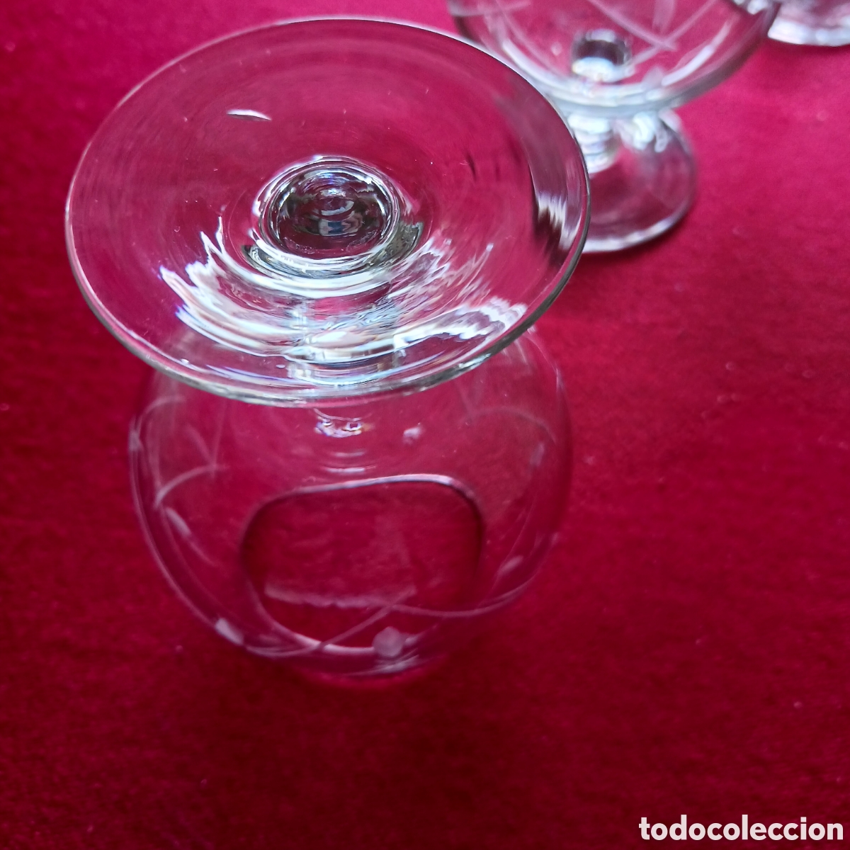 Segunda mano: 3 copas de co&ntilde;ac en cristal tallado - Foto 4