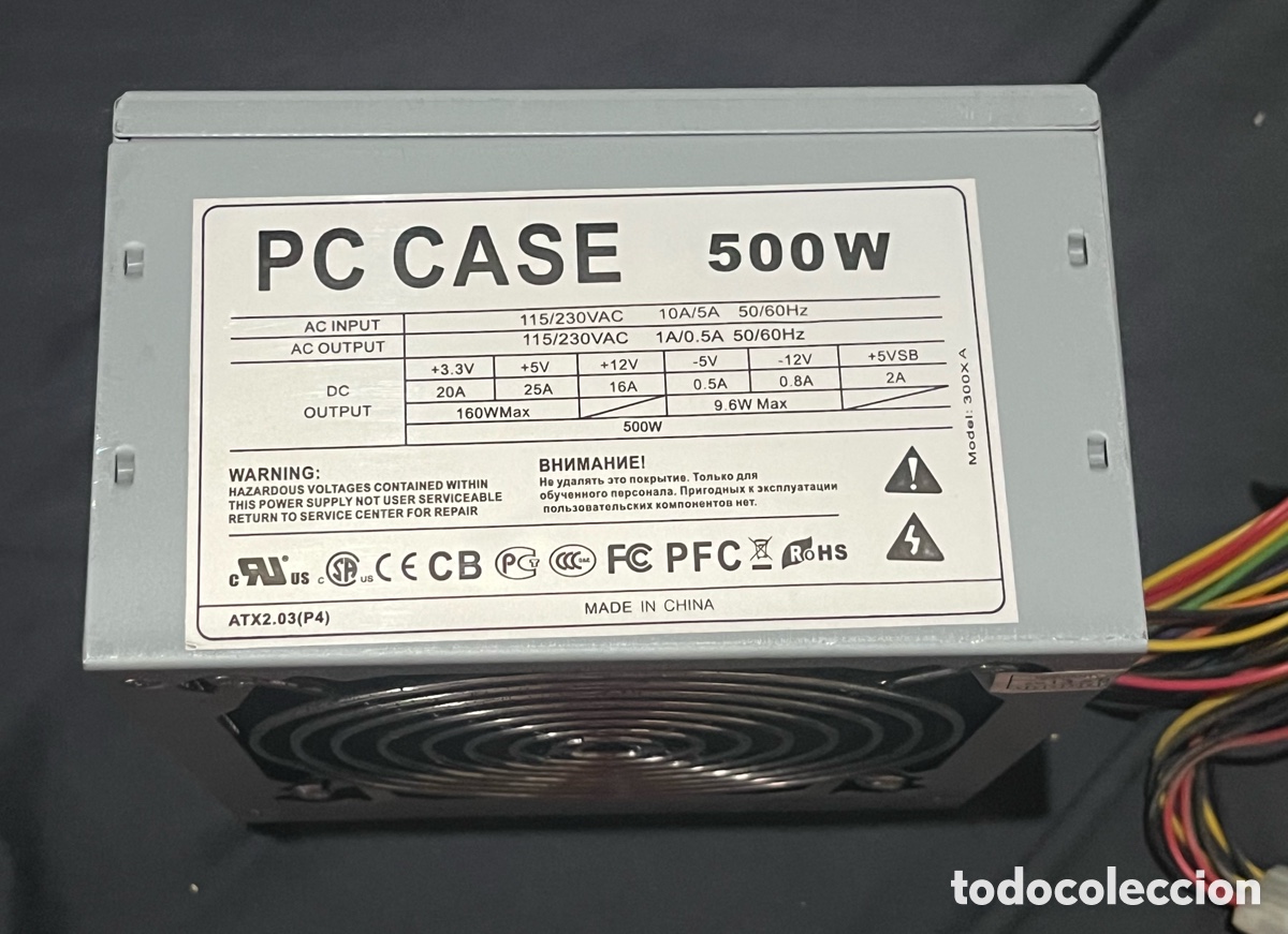 Segunda mano: Fuente Alimentaci&oacute;n PC CASE 500W ATX2.03(P4) Mod. 300XA - 4x Molex + 1x SATA