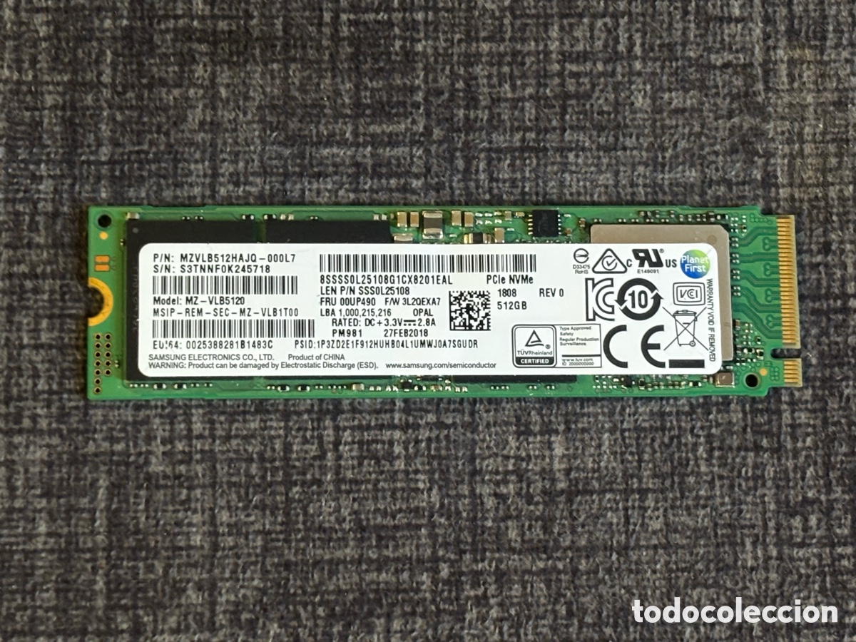 Segunda mano: Disco Duro SSD M.2 NVMe 512GB Samsung PM981 (MZ-VLB5120) PCIe 2280 - Salud 98%