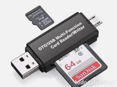 Segunda mano: Adaptador USB a Micro USB Lector de Tarjetas SD / Micro SD hasta 64 GB v425 - Foto 1