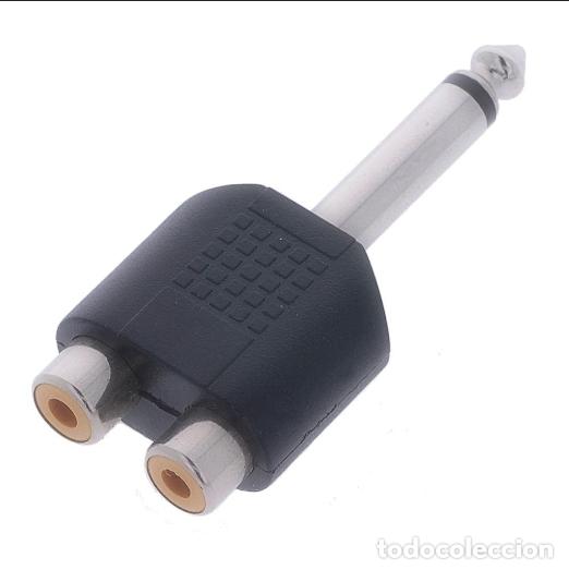 Segunda mano: Adaptador Jack 6,3 Macho Doble RCA Hembra Sonido Audio Mono