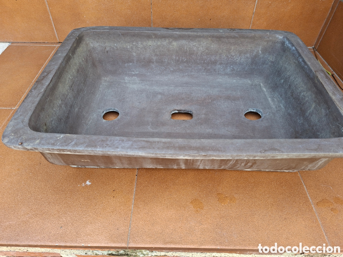 Segunda mano: Maceta para bons&aacute;i rectangular de gres XL 55x40x13 cm - Foto 1