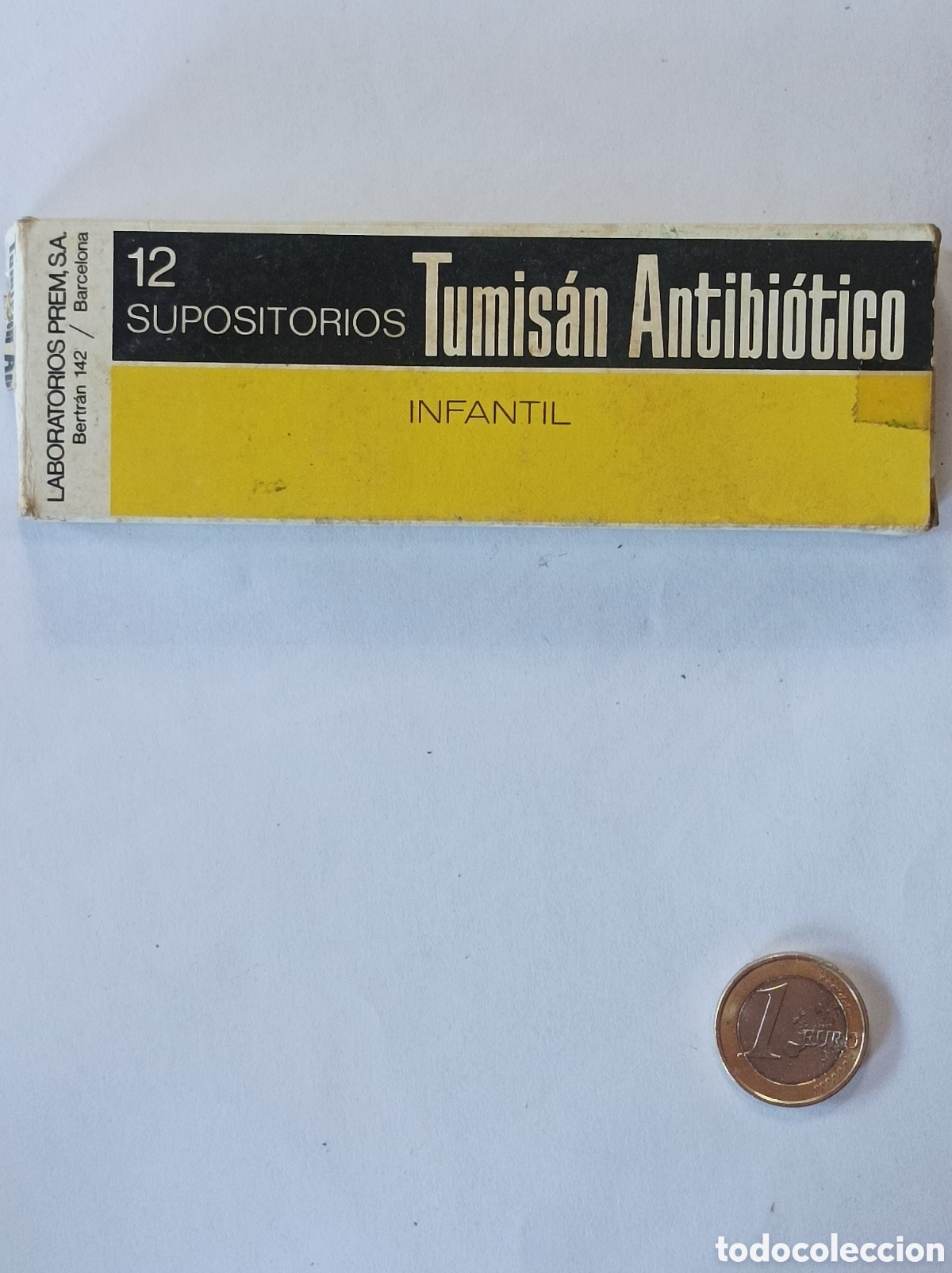 Segunda mano: TUMISAN ANTIBI&Oacute;TICO. LABORATORIOS PREM. INFANTIL. MEDICAMENTO ANTIGUO.
