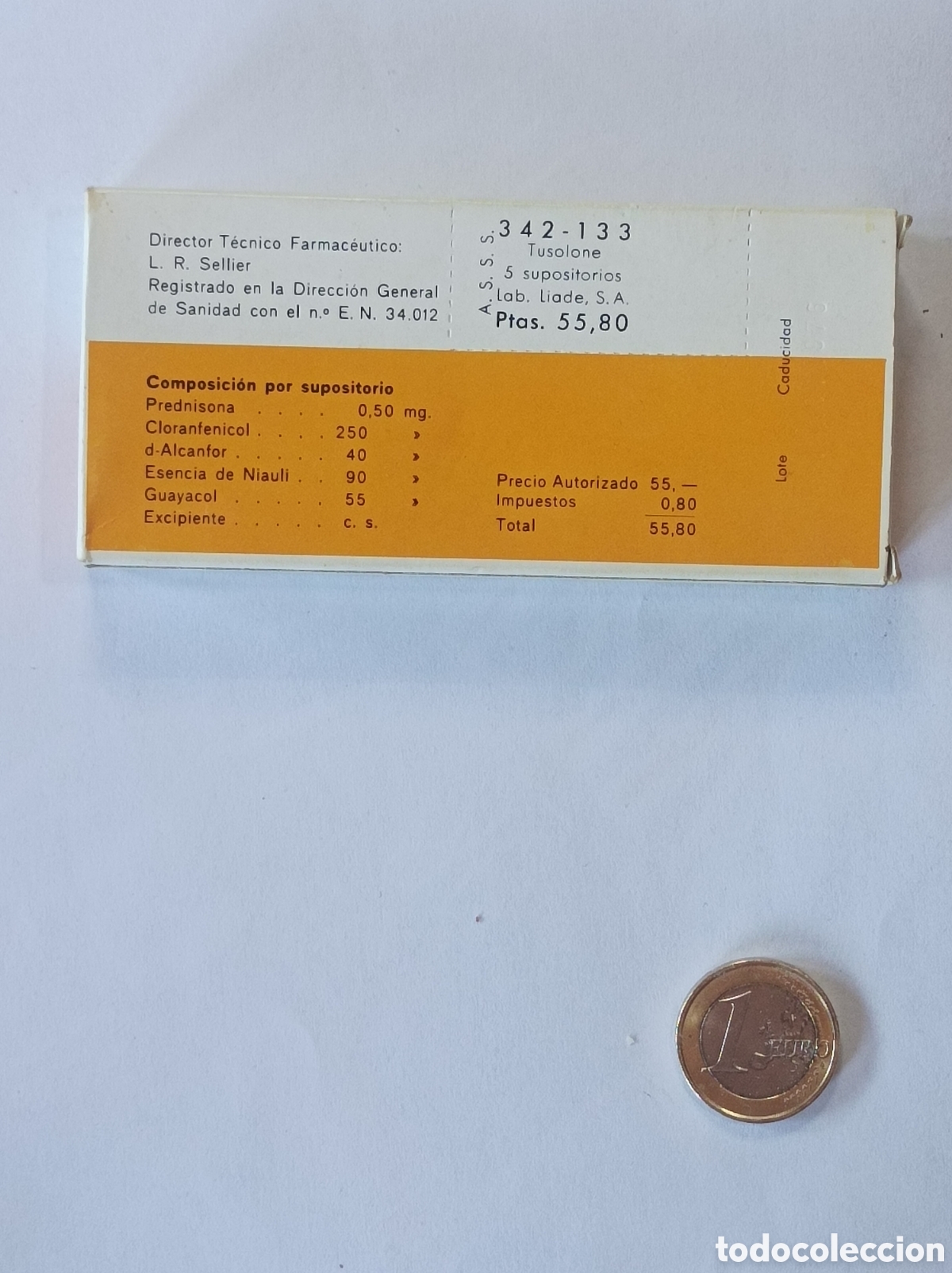 Segunda mano: TUSOLONE. LABORATORIOS LIADE. MEDICAMENTO ANTIGUO. - Foto 2