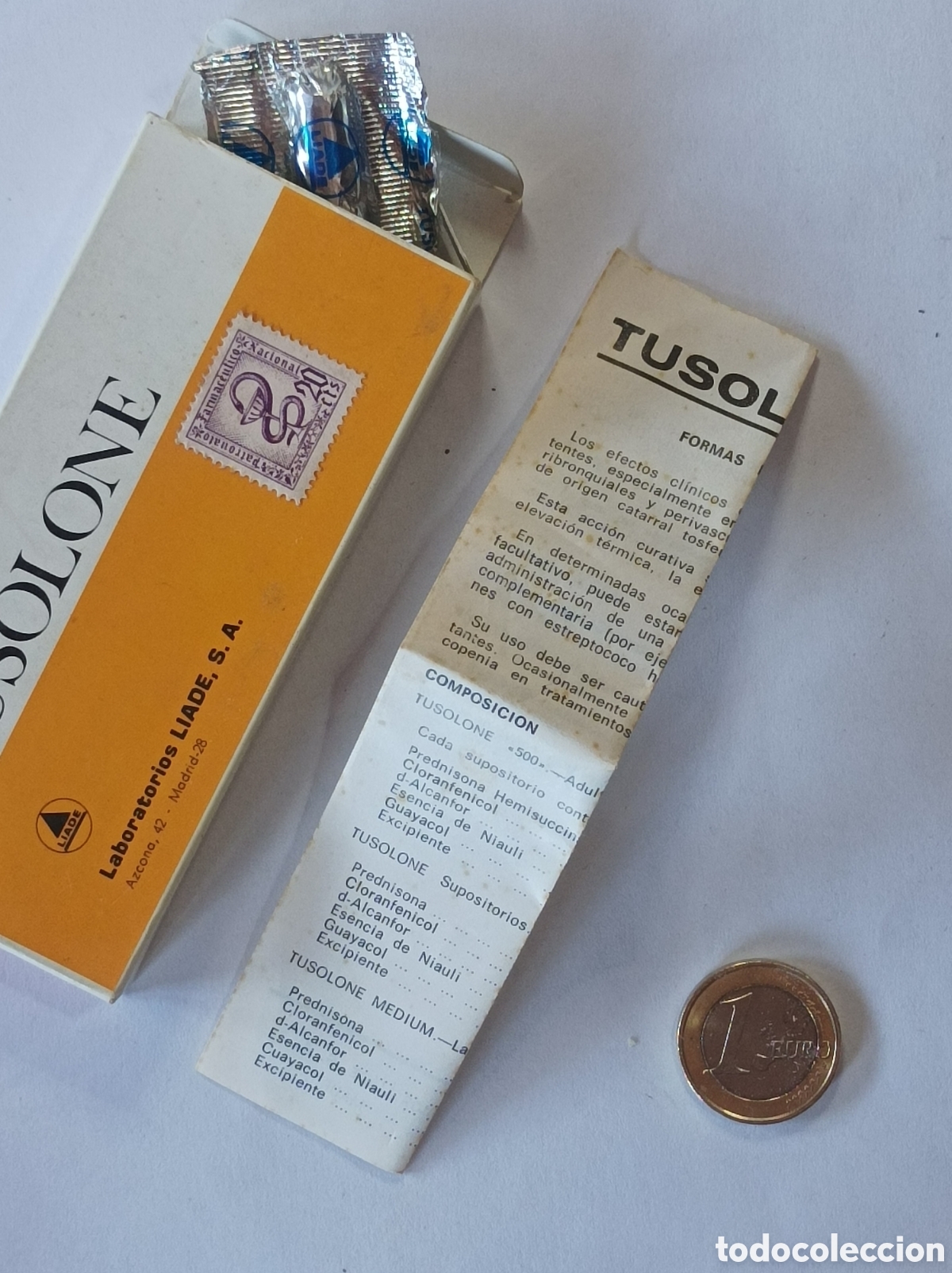 Segunda mano: TUSOLONE. LABORATORIOS LIADE. MEDICAMENTO ANTIGUO. - Foto 3