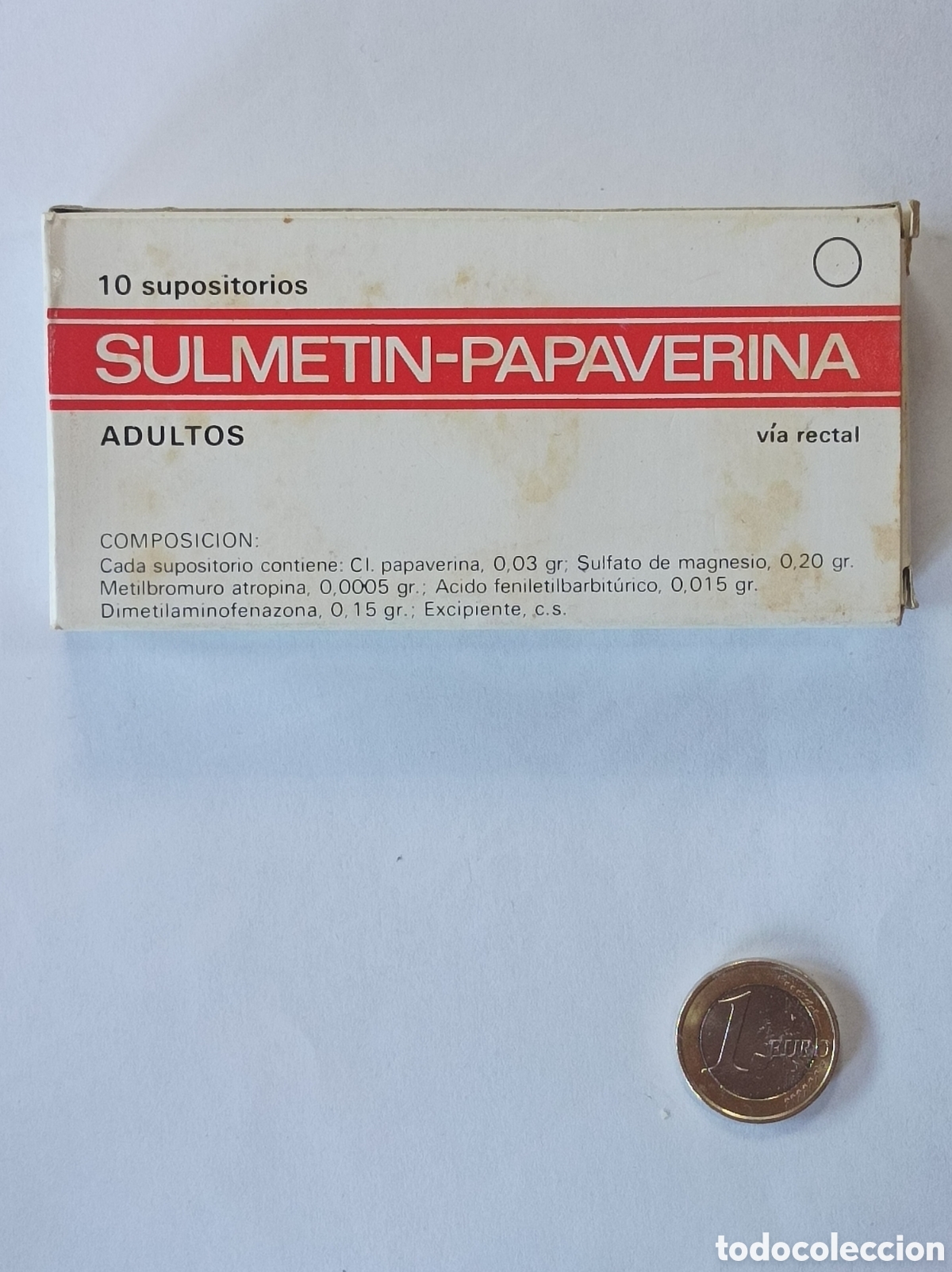 Segunda mano: SULMETIN PAPAVERINA. LABORATORIOS GALUP. MEDICAMENTO ANTIGUO.