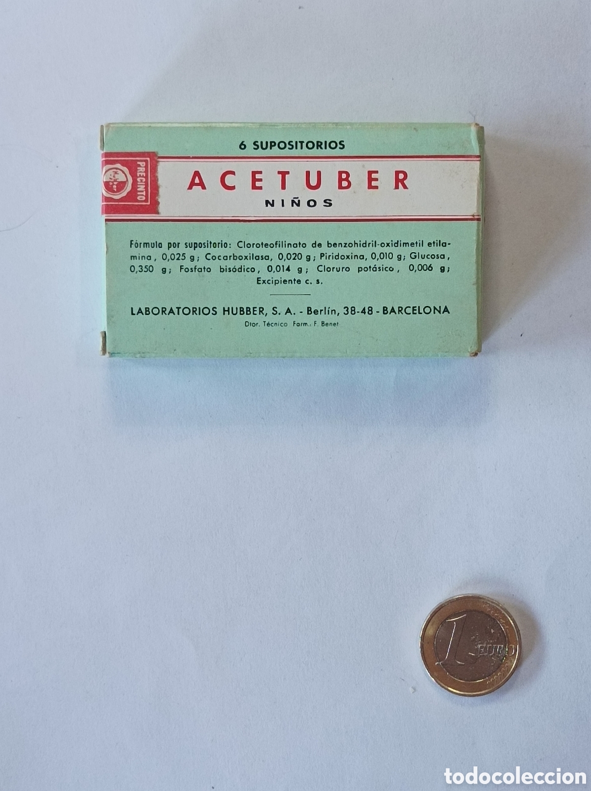 Segunda mano: ACETUBER NI&Ntilde;OS. LABORATORIOS HUBBER. MEDICAMENTO ANTIGUO.
