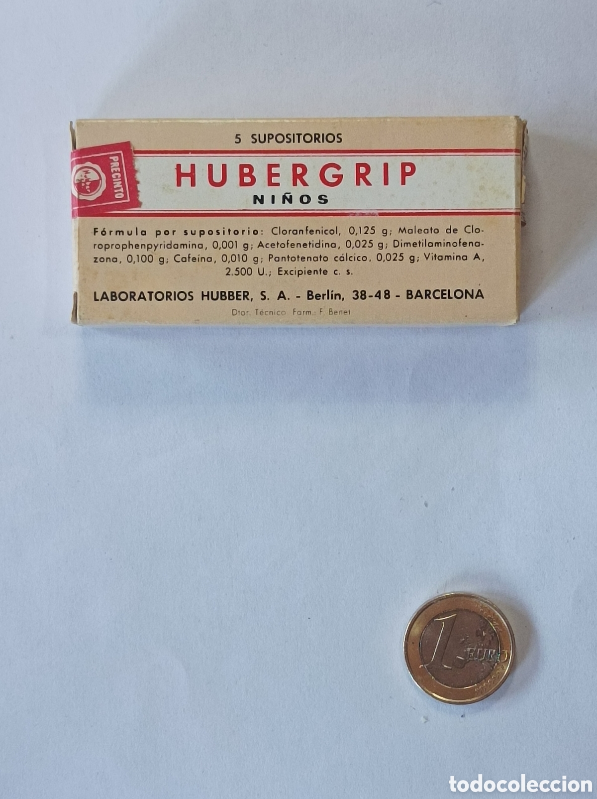 Segunda mano: HUBERGRIP NI&Ntilde;OS. LABORATORIOS HUBBER. MEDICAMENTO ANTIGUO.