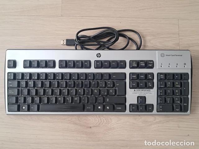 Segunda mano: Teclado HP Lector DNI Electr&oacute;nico Plata - Foto 2