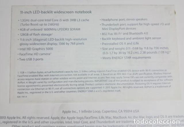 Segunda mano: Macbook Air. 11 &rdquo;. Escaso uso. - Foto 4