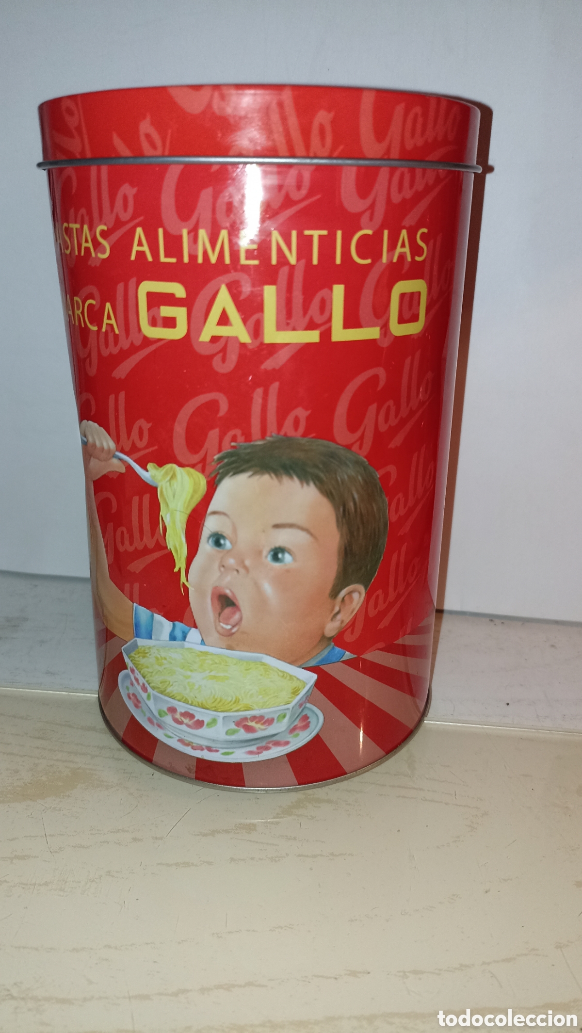 Segunda mano: lata met&aacute;lica de colecci&oacute;n de Pastas Gallo, 18/11 cm